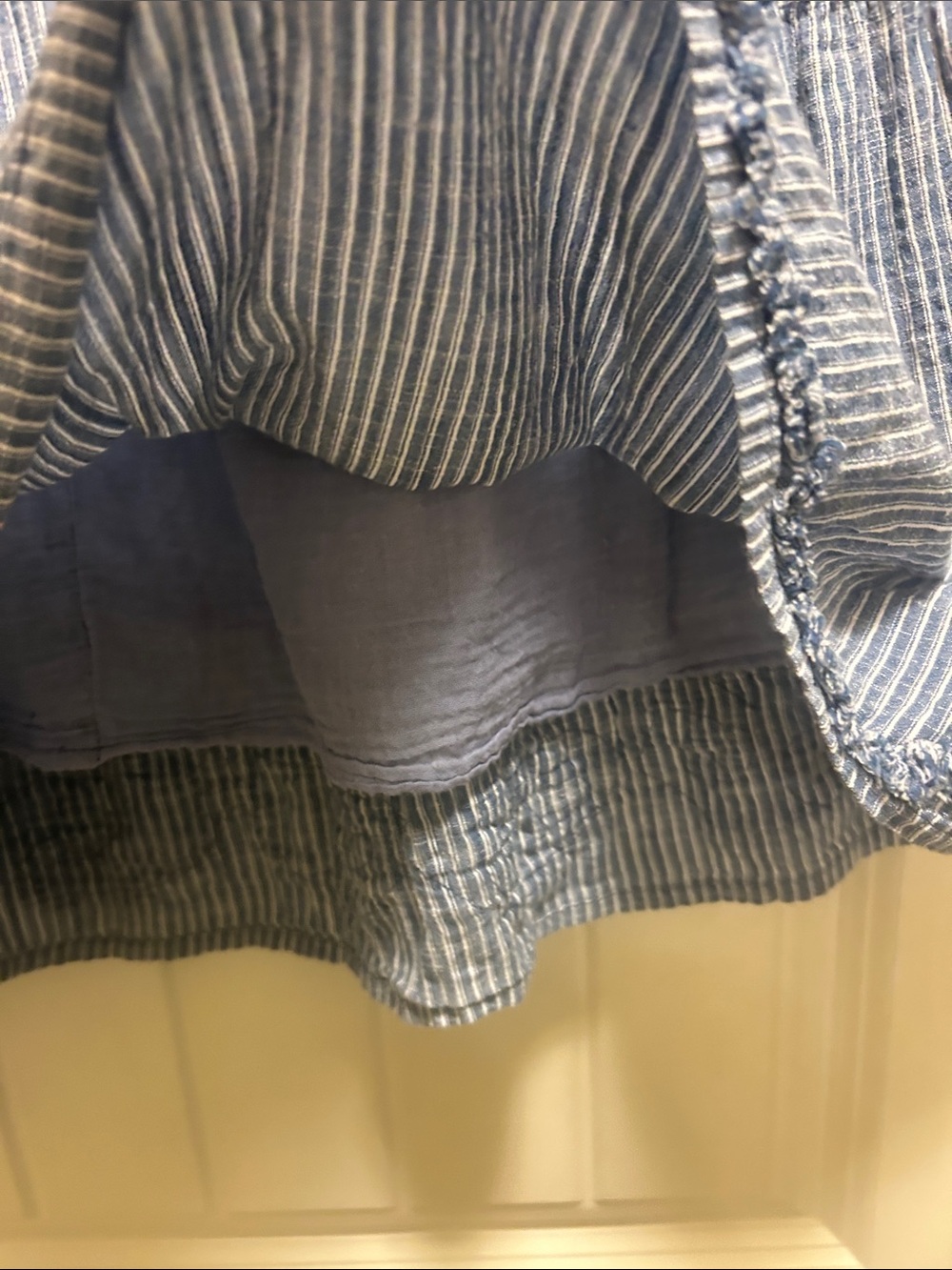 Studio West Blue S/M cotton Tiered Midi Skirt - Picture 4 of 4